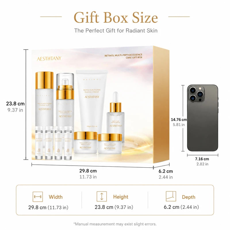 Retinol Multi Peptide Skincare Set Hydrating Face Routine Gift Box