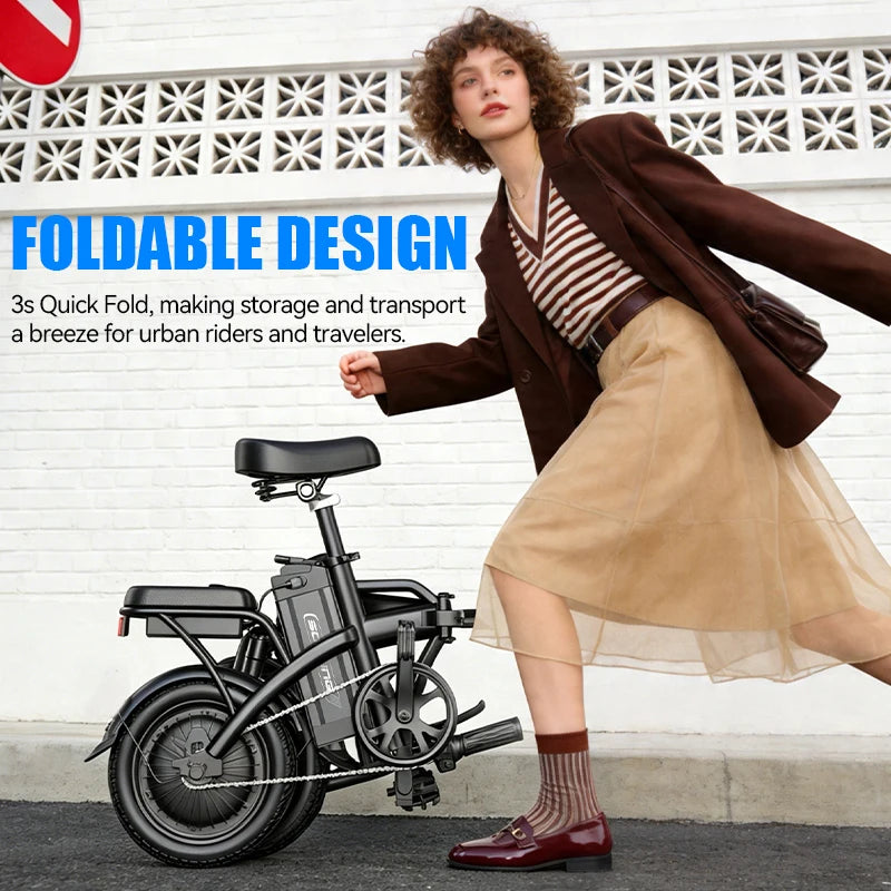 Foldable Commuter Ebike 500W Motor Removable Battery For Adults