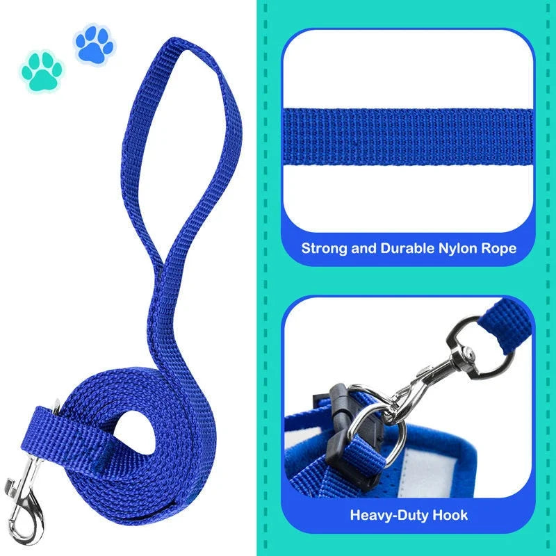 Adjustable Reflective Dog Harness With Leash
