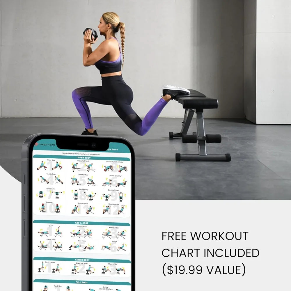 YTYIN FF Finer Form 5-In-1 Weight Bench Adjustable Foldable