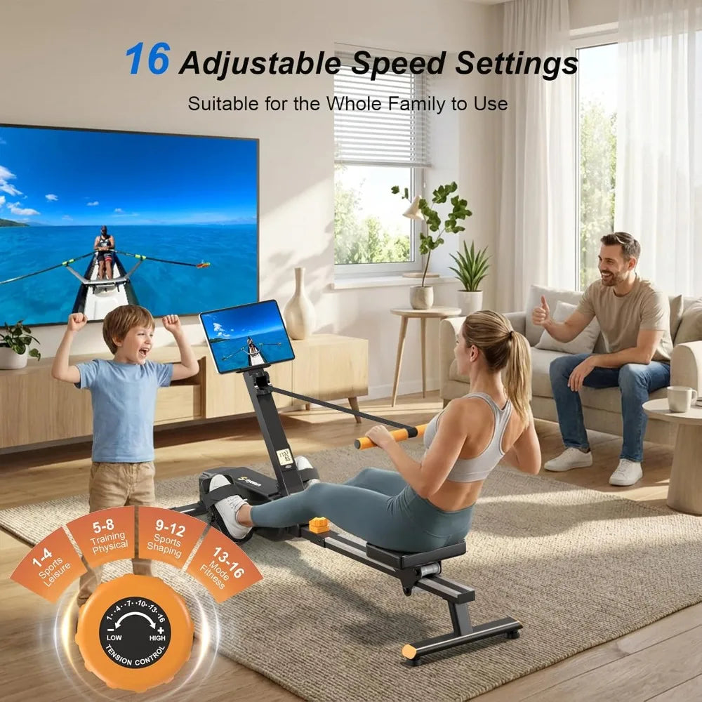 YTYIN Magnetic Rowing Machine Foldable 350 Lb Capacity Home Use