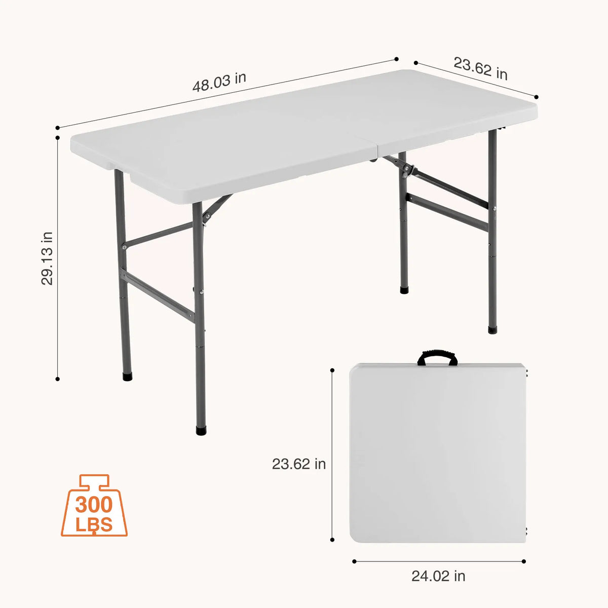 JHK Heavy Duty Folding Table Featuring Safety Lock Carry Handle