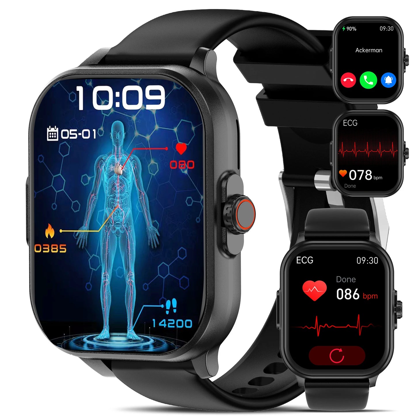 Smart Health Watch ECG PPG Blood Lipid Uric Acid Bluetooth