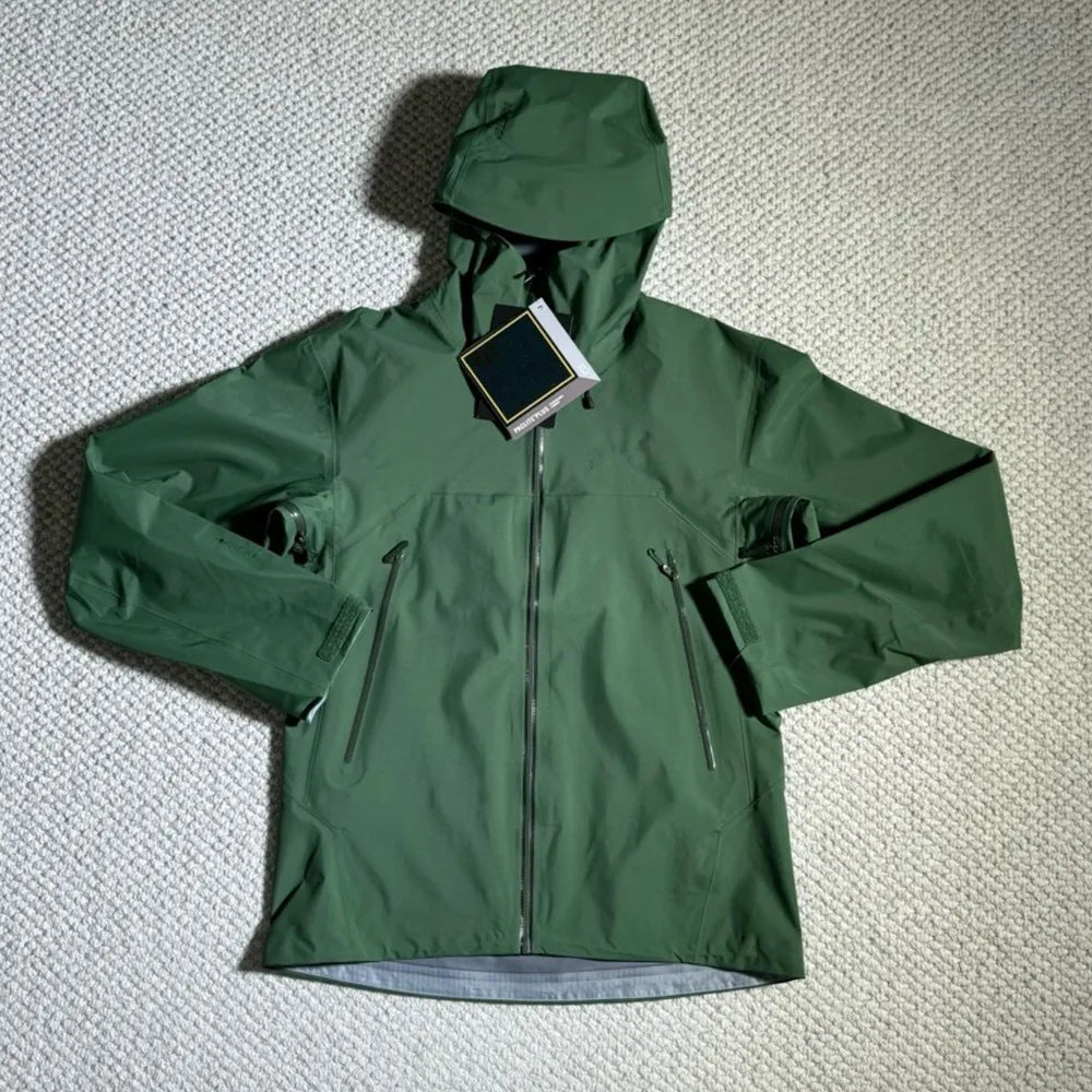 Three Layer Outdoor Waterproof Windbreaker Jacket Unisex Embroidery Logo Coat