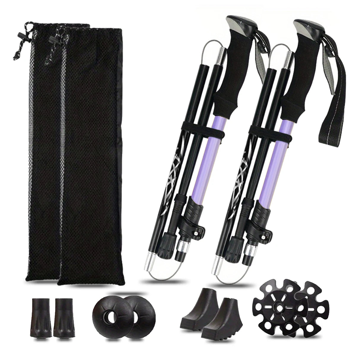 Ultralight Aluminum Folding Trekking Pole Five Section For Hiking