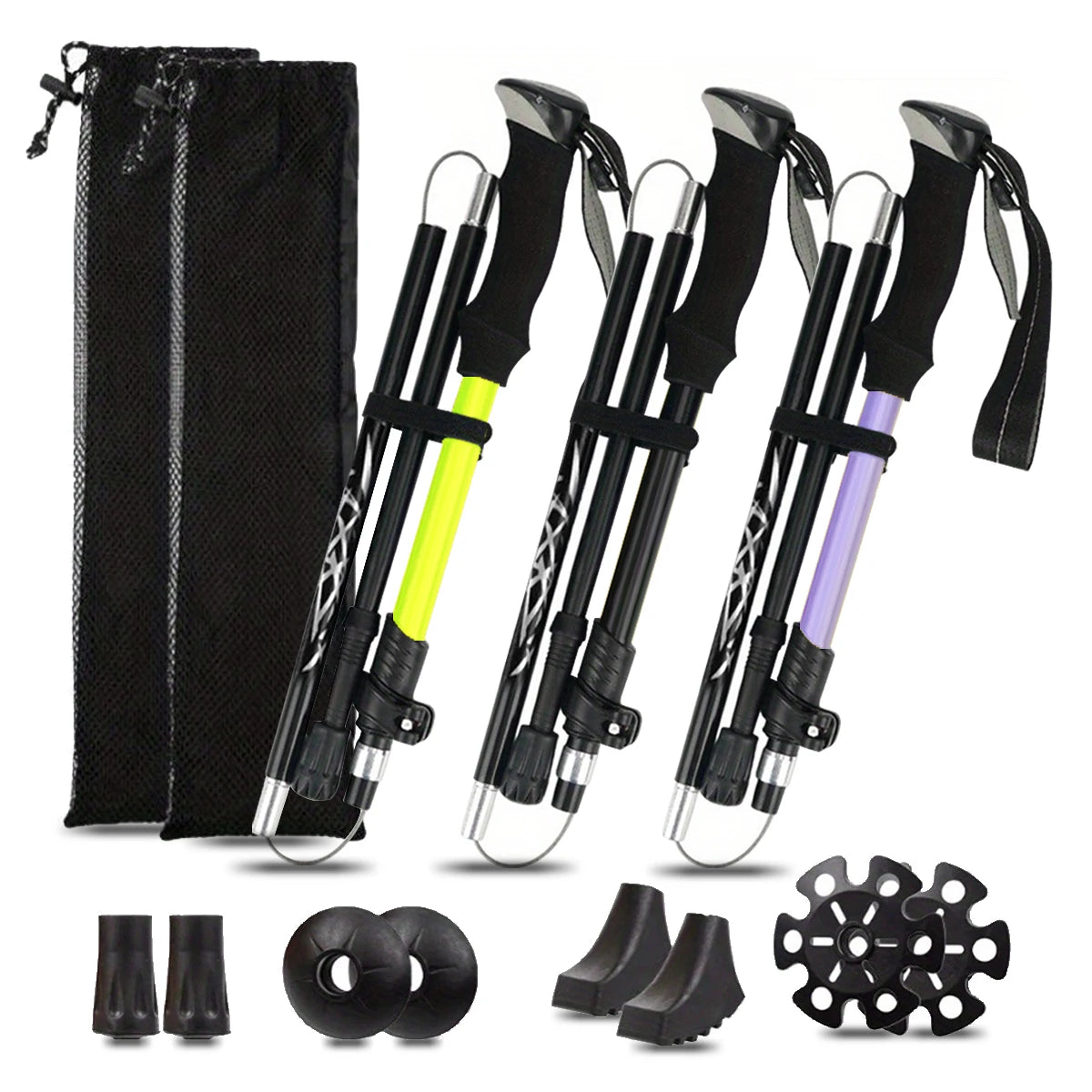 Ultralight Aluminum Folding Trekking Pole Five Section For Hiking
