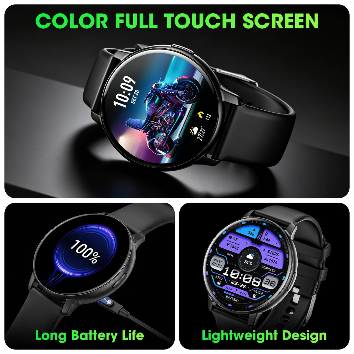 Smart Watch Bluetooth Call 1.38 Touch Screen Fitness Tracker For Android iOS