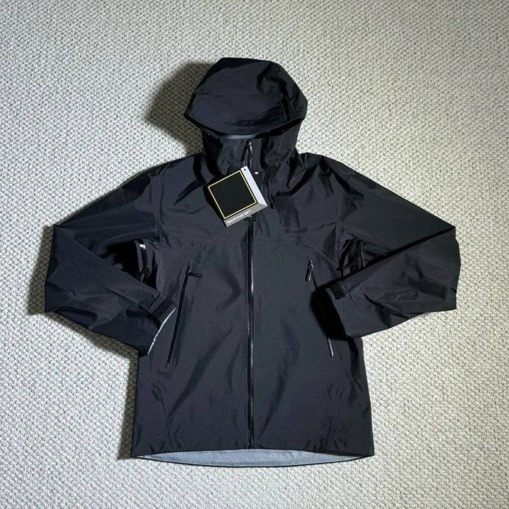 Three Layer Outdoor Waterproof Windbreaker Jacket Unisex Embroidery Logo Coat