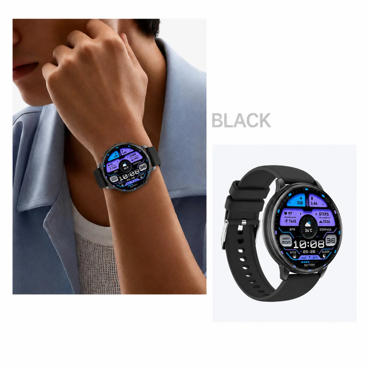 Smart Watch Bluetooth Call 1.38 Touch Screen Fitness Tracker For Android iOS