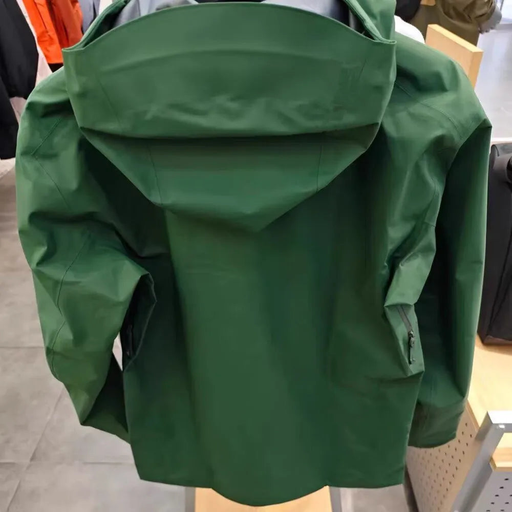 Three Layer Outdoor Waterproof Windbreaker Jacket Unisex Embroidery Logo Coat
