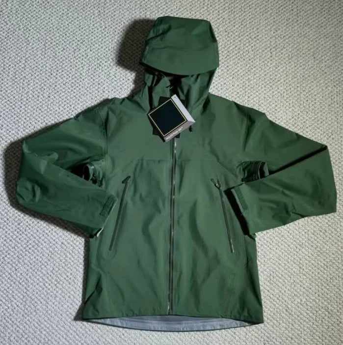 Three Layer Outdoor Waterproof Windbreaker Jacket Unisex Embroidery Logo Coat