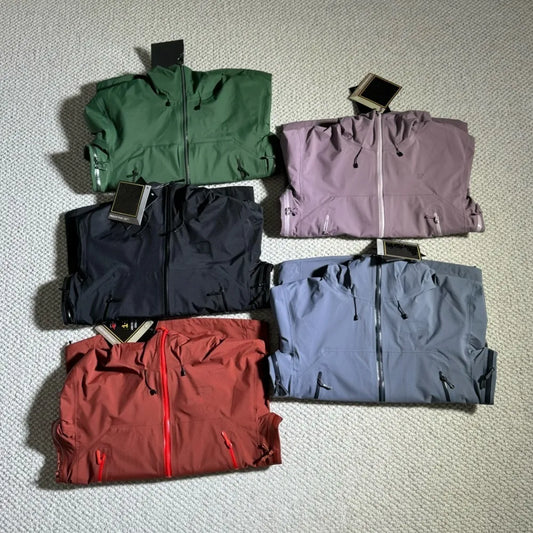 Three Layer Outdoor Waterproof Windbreaker Jacket Unisex Embroidery Logo Coat