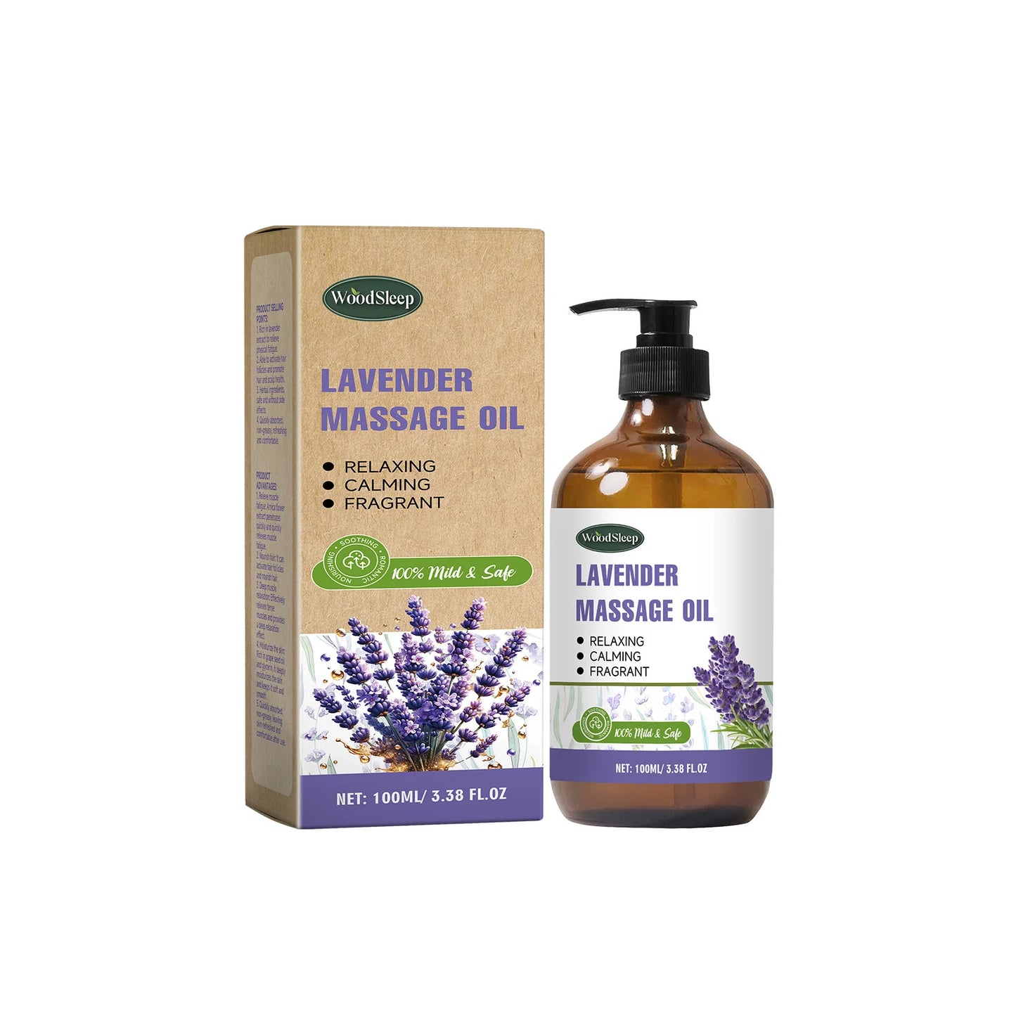 WOODSLEEP Lavender Essential Oil Relaxing Massage Oil For Skin