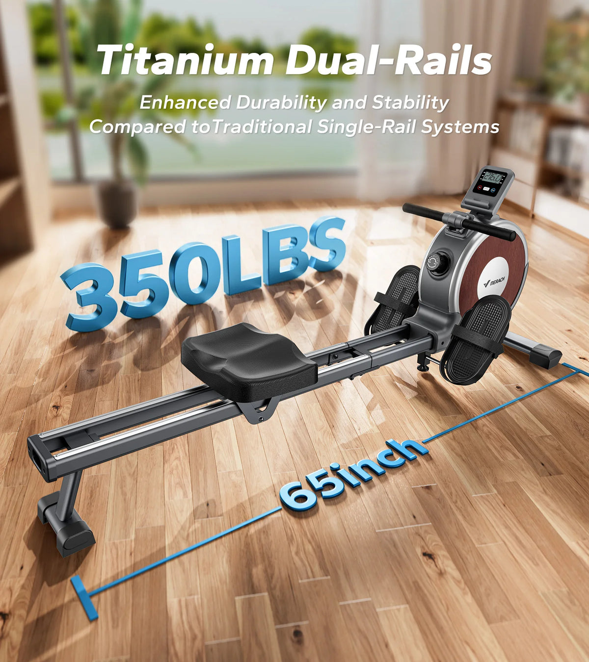 MERACH Magnetic Rowing Machine With 16 Levels Quiet Resistance