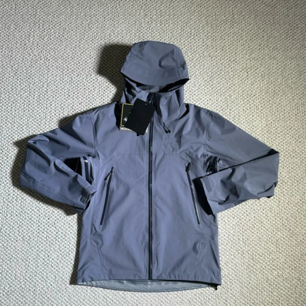 Three Layer Outdoor Waterproof Windbreaker Jacket Unisex Embroidery Logo Coat