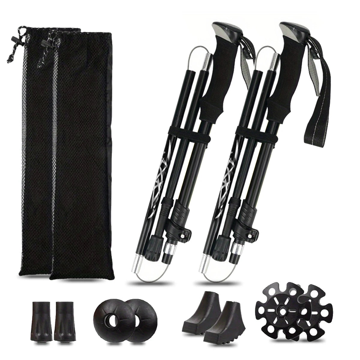 Ultralight Aluminum Folding Trekking Pole Five Section For Hiking