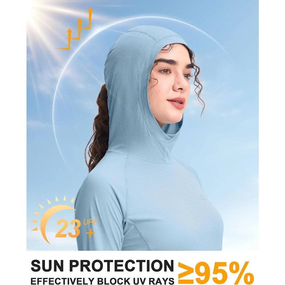 Pioneer Camp Womens Ultralight Sun Hoodie Breathable Quick Dry Tops