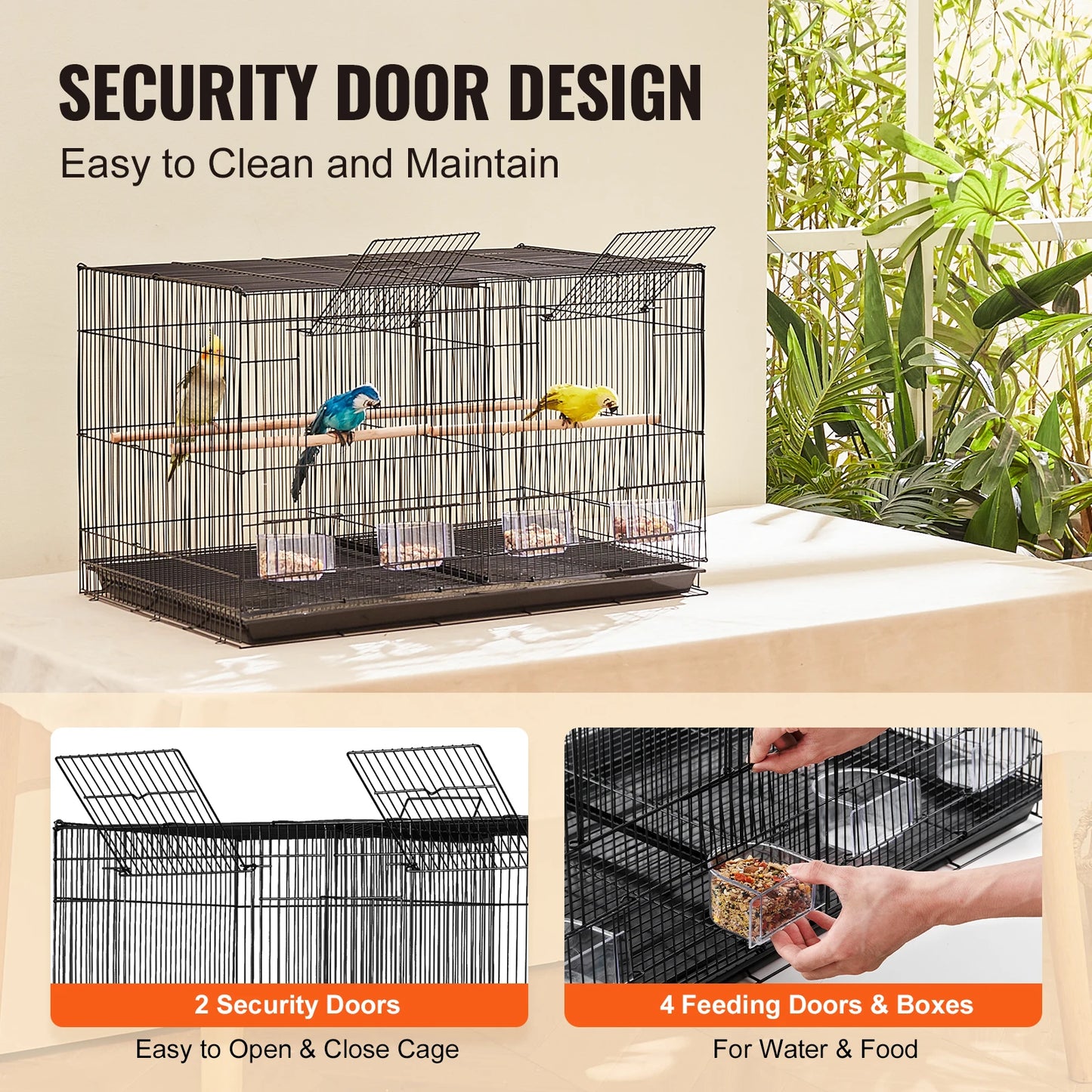 SucceBuy Stackable Divided Bird Cage With Carry Handle For Travel