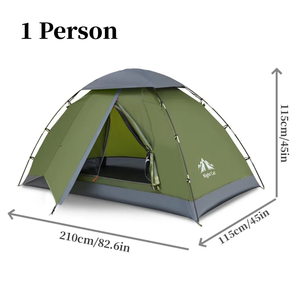 Night Cat Lightweight Backpacking Tent Adults Rainproof Easy Setup Camping
