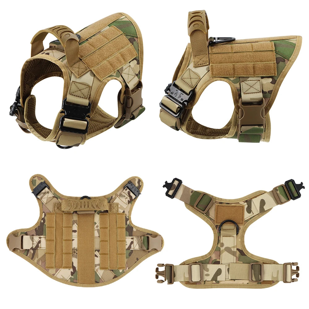 Tactical Dog Harness Leash Set Military Training Vest No Pull