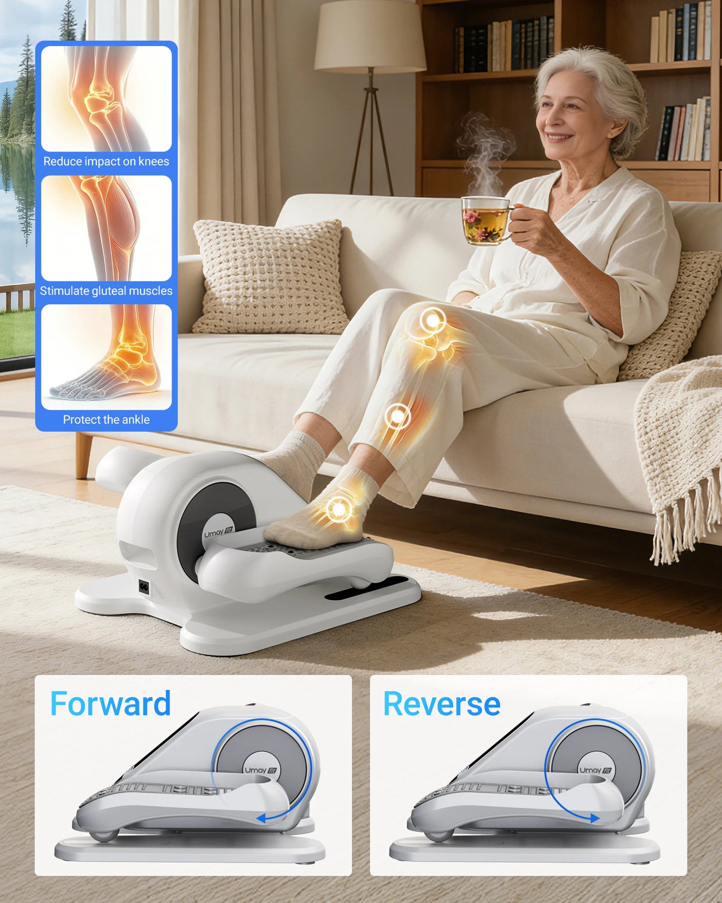 UMAY Desk Elliptical Pedal Exerciser With Remote Control