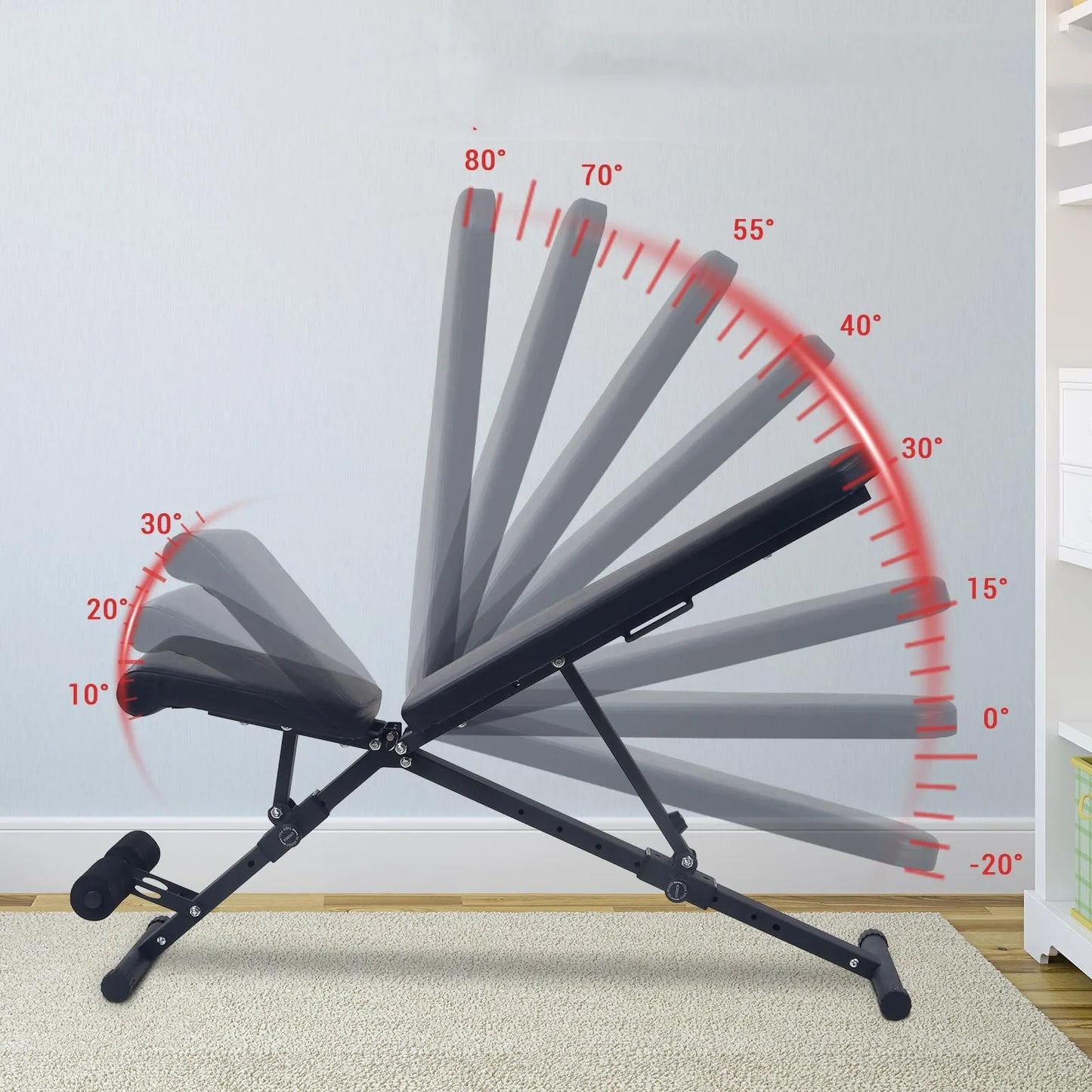 Heavy Duty Adjustable FID Weight Bench Collapsible Home Gym Bench