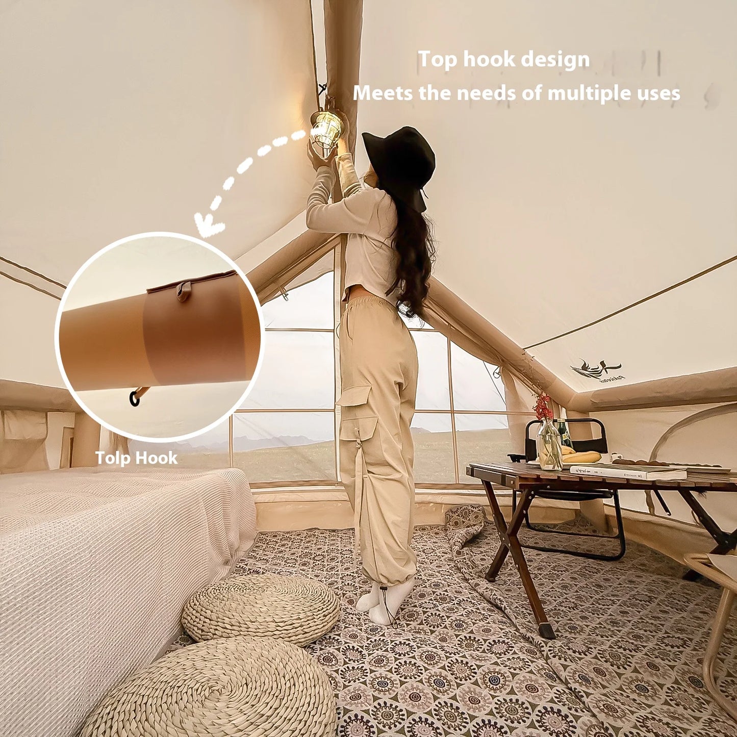 Pakicetus Inflatable Camping Tents For Adults With Stove Plug