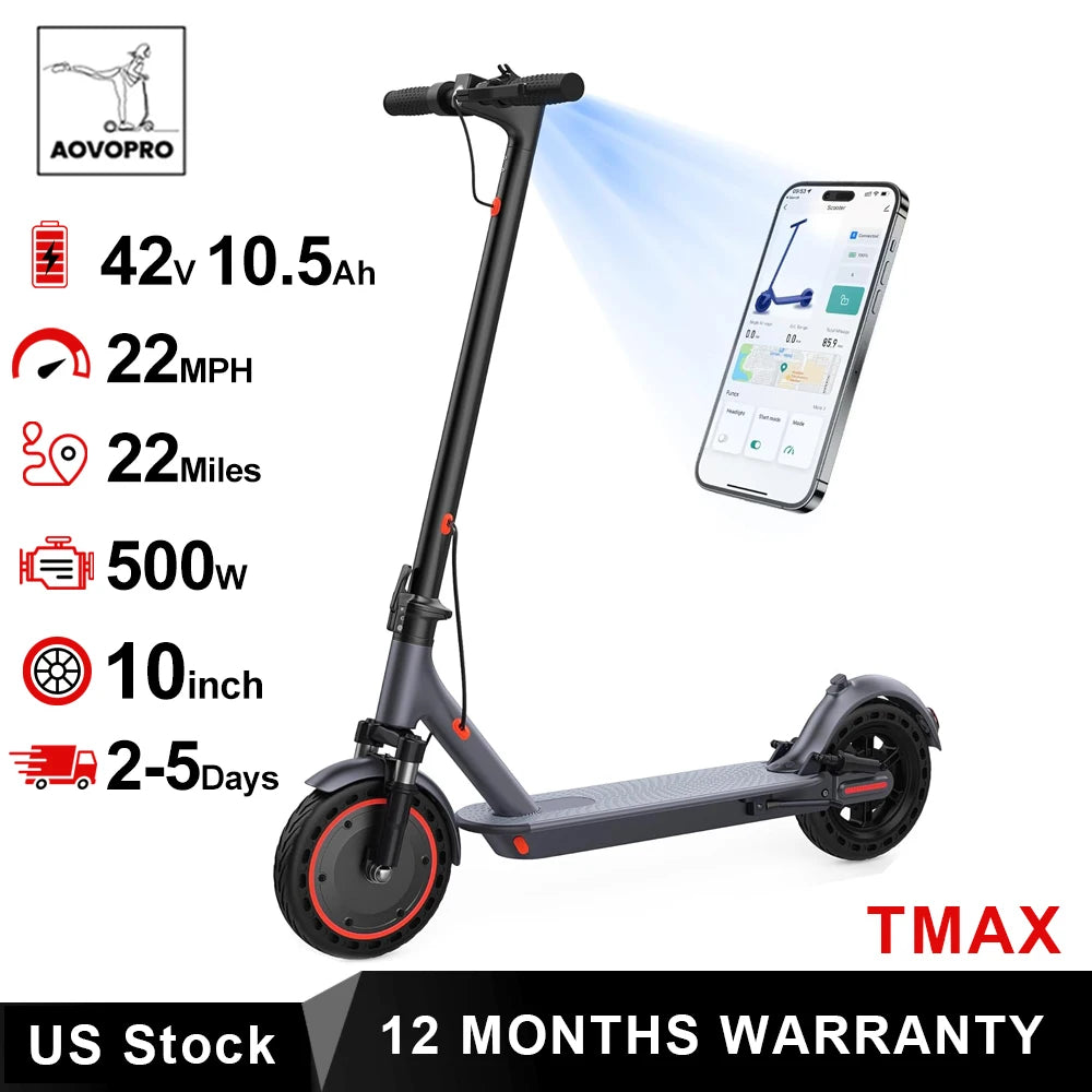 AOVOPRO Tmax Electric Scooter 500W 22 MPH Smart App