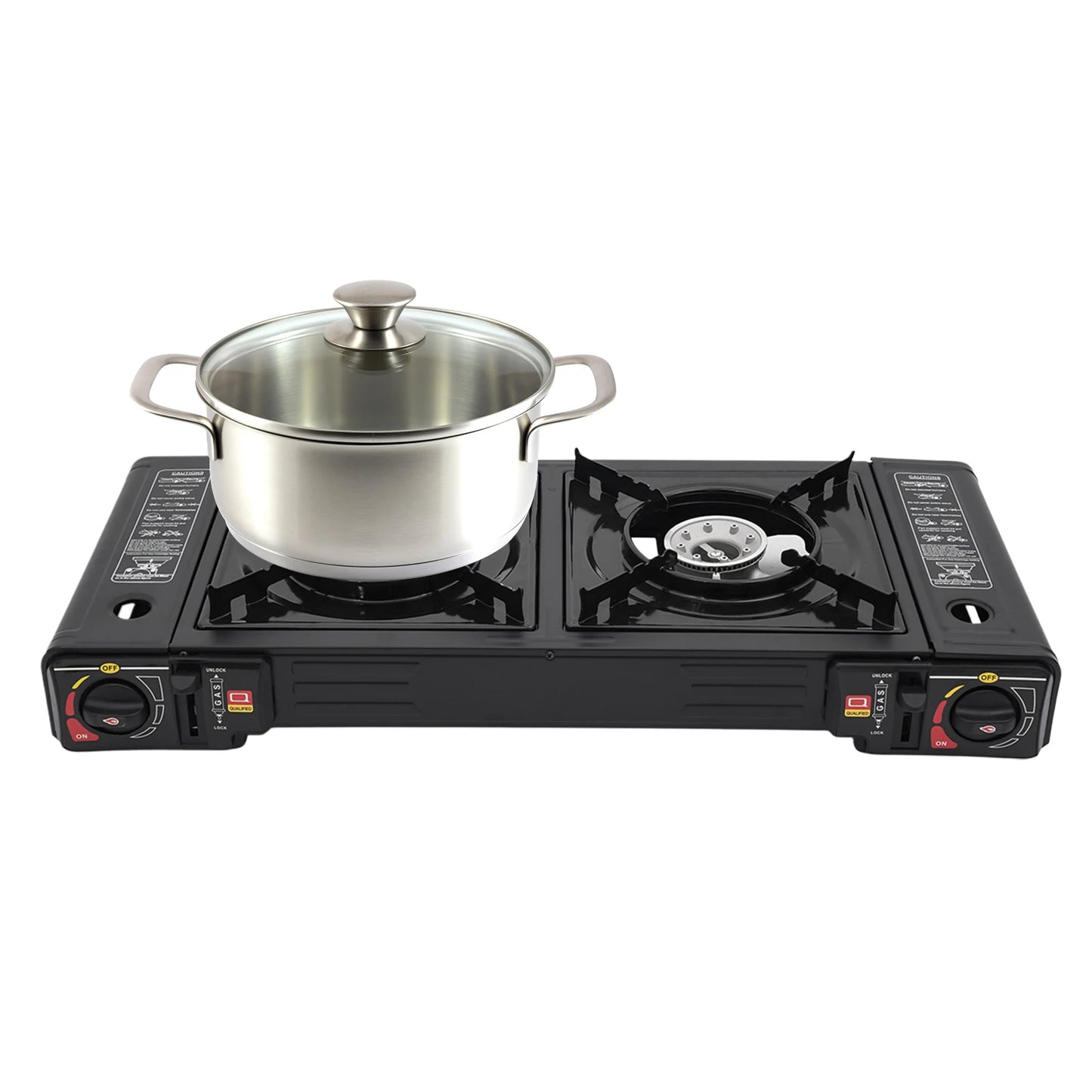 Portable Two Burner Camping Cooking Stove With Storage Case