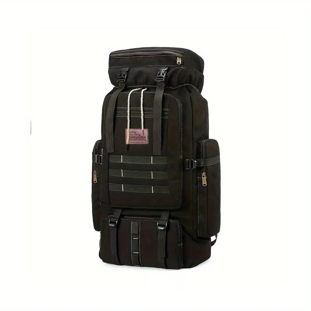 Canvas Hiking Daypack With Adjustable Straps And Hydration System