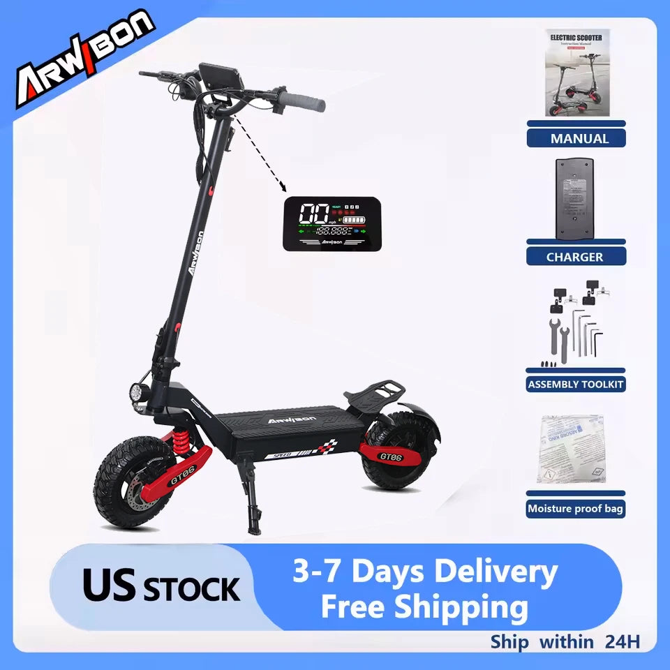 Arwibon 1200W Electric Scooter Foldable 48V Battery