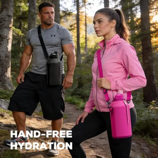 Leakproof Insulated Water Bottle With Straw Spout Lid
