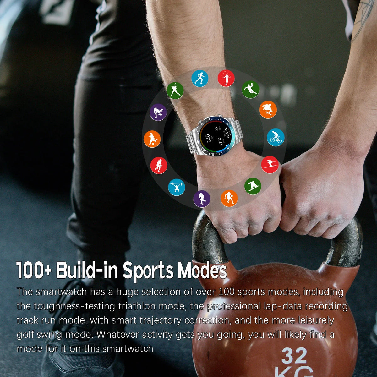 Smart Watch Men With AMOLED Screen Bluetooth Call Heart Rate