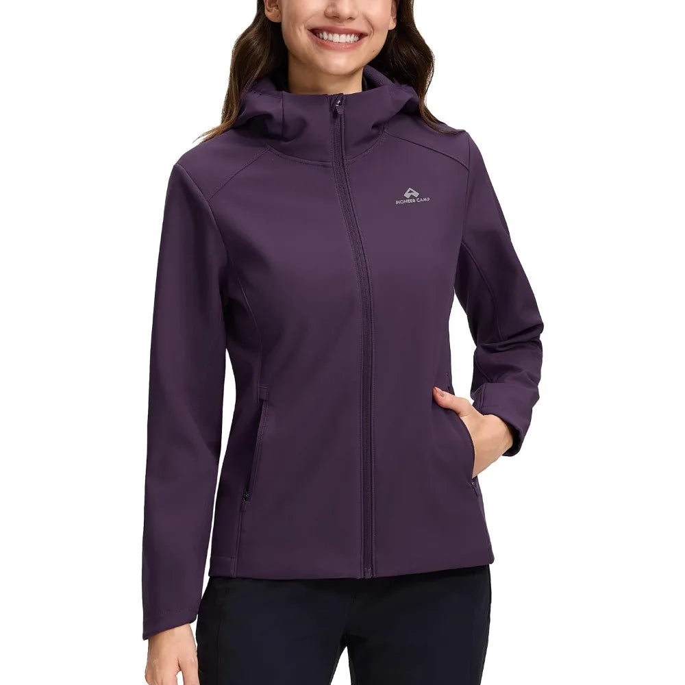 Pioneer Camp Women Softshell Jacket Fleece Lined Waterproof Windbreaker Hiking
