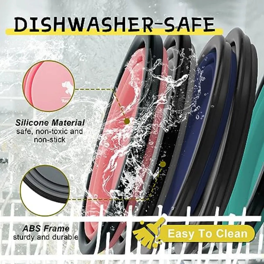 Pack Collapsible Dog Travel Bowls With Pet Feeding Disks