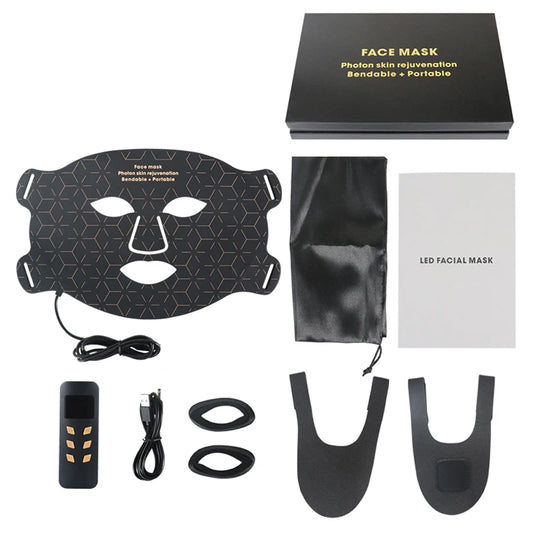 Portable LED Face Mask Light Therapy For Anti Aging Wrinkles Skin Rejuvenation