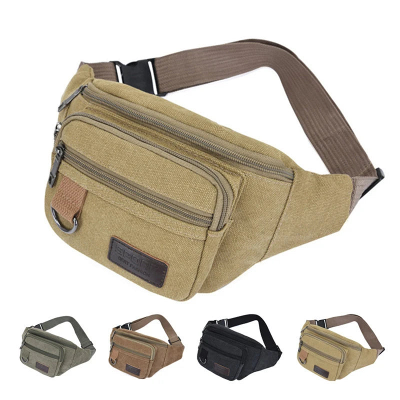 Canvas Chest Bag And Waist Pocket Pack