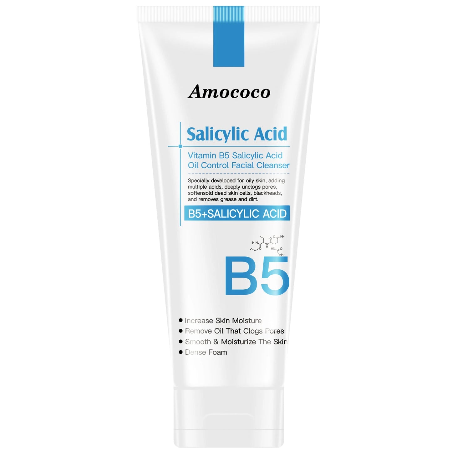 AMOCOCO Salicylic Acid Face Wash for Oily Acne Prone Skin