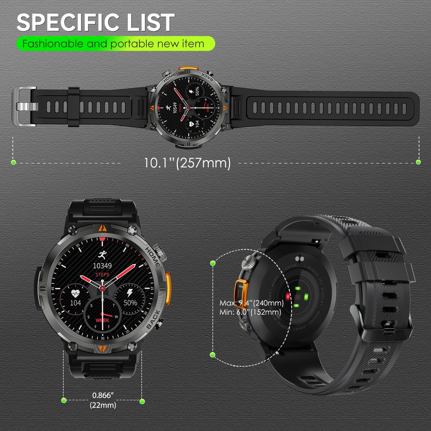 EIGIIS KE3 Smartwatch Bluetooth Call Health Monitor