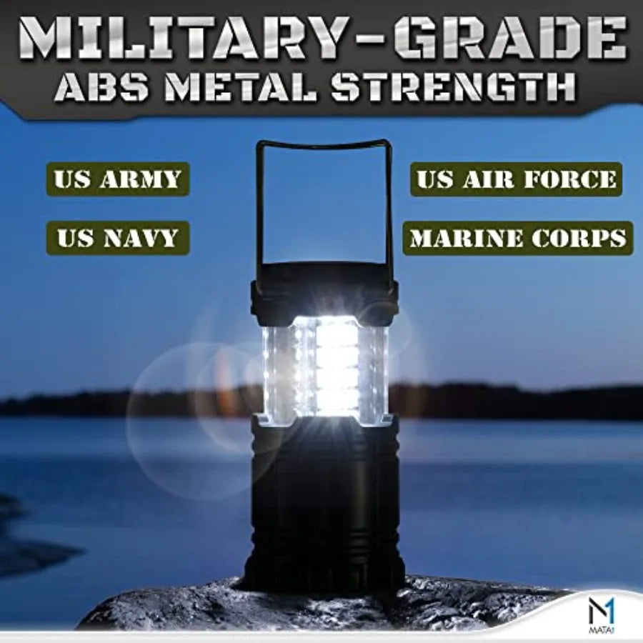 Usa Led Camping Lanterns 2 Pack Long Lasting Battery Powered Emergency Light