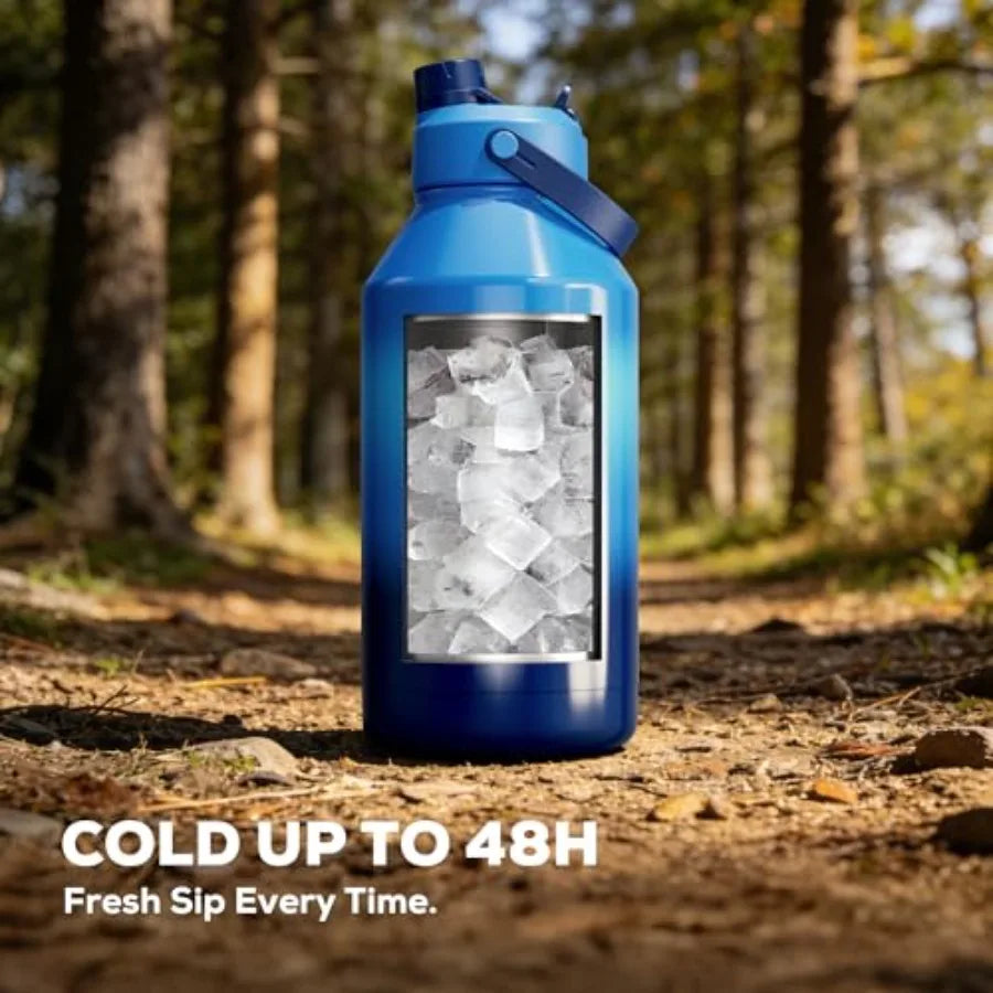 Leakproof Insulated Water Bottle With Straw Spout Lid