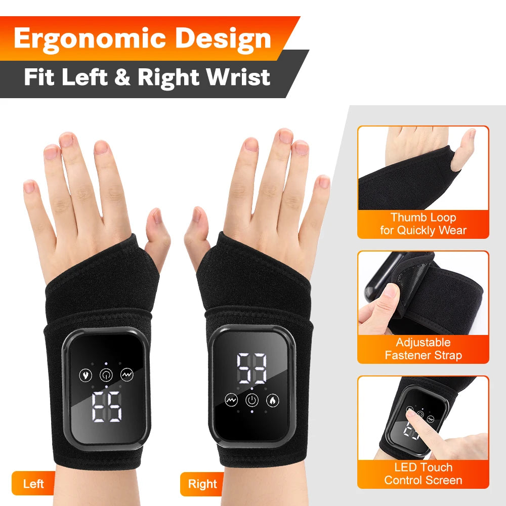 Hailicare Cordless Heated Hand Wrist Massager With Vibration