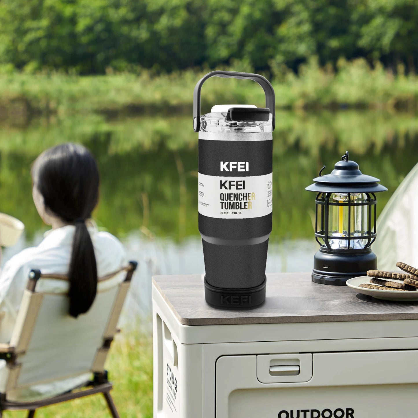 30 Ounce Double Wall Stainless Steel Insulated Tumbler With Lid And Straw