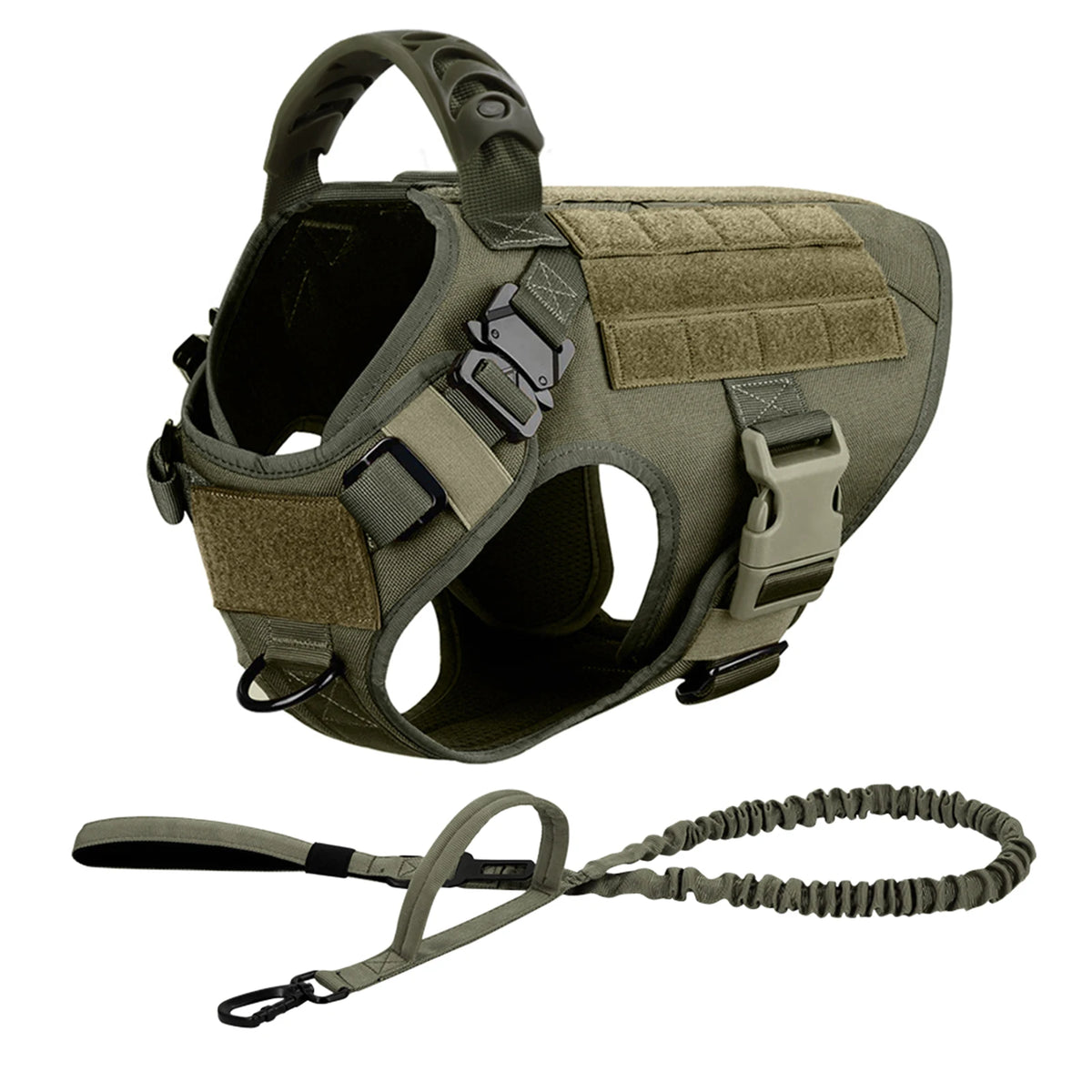 Tactical Dog Harness Leash Set Military Training Vest No Pull