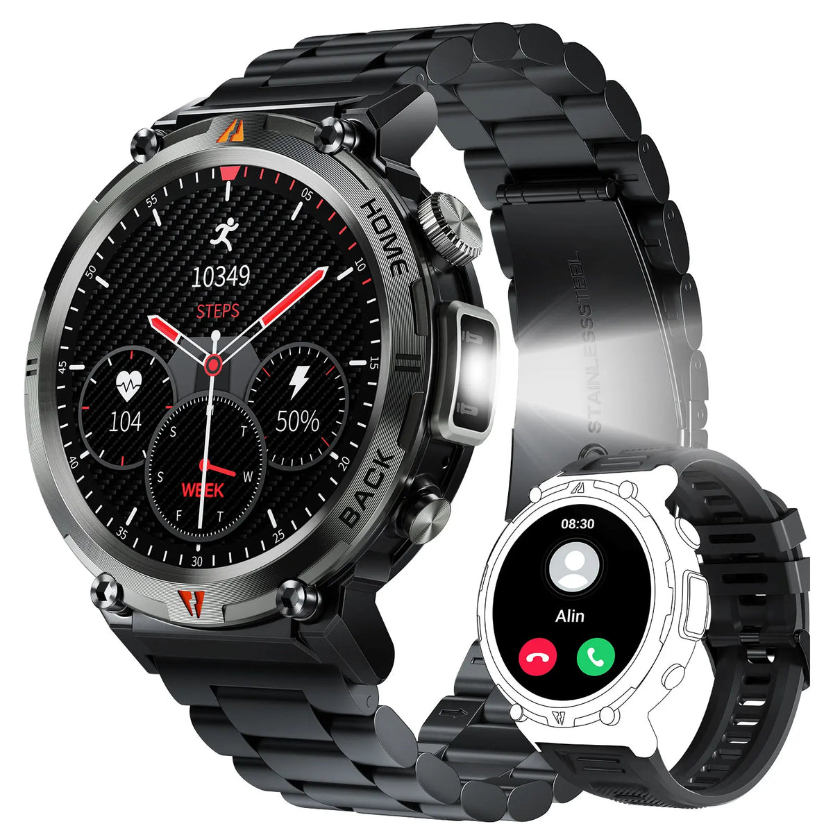 EIGIIS KE3 Bluetooth Call Smartwatch for Men With Heart Rate