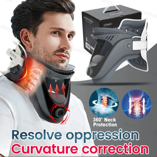 Adjustable Cervical Neck Traction Device with Support and Stretcher