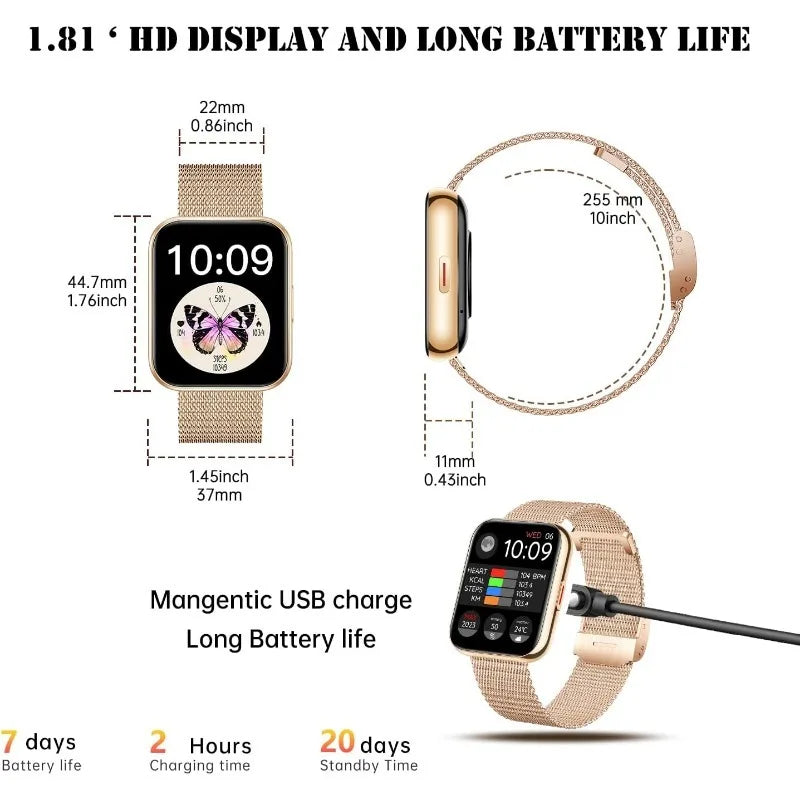 INNOFOVO Smart Watch For Women AI Voice Bluetooth 5.0