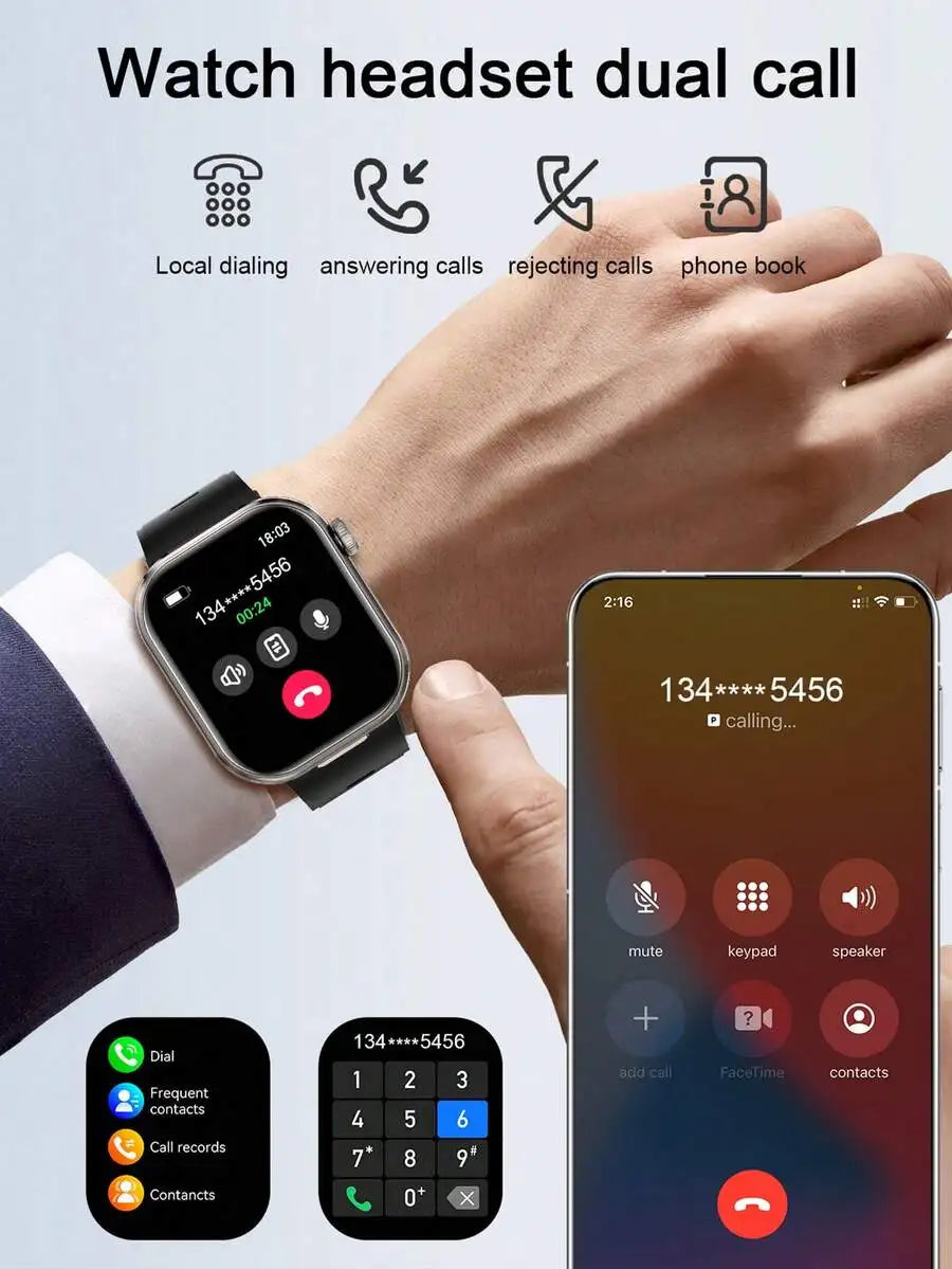 Smartwatch With Built In Earbuds Dual Display And Camera
