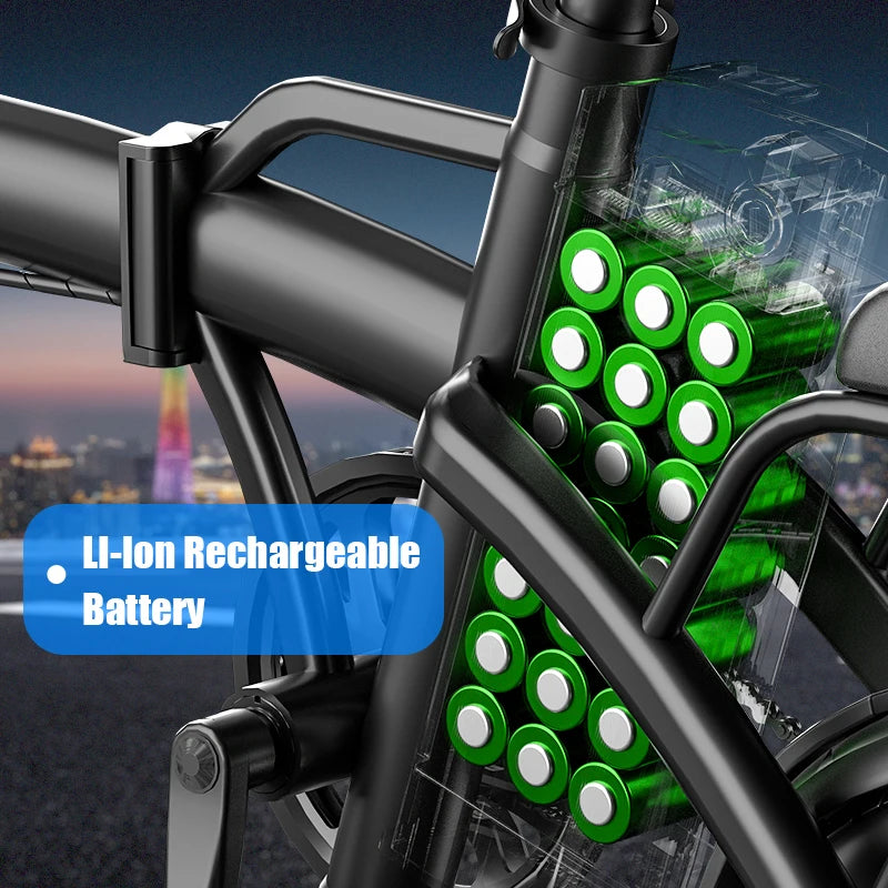 Foldable Commuter Ebike 500W Motor Removable Battery For Adults