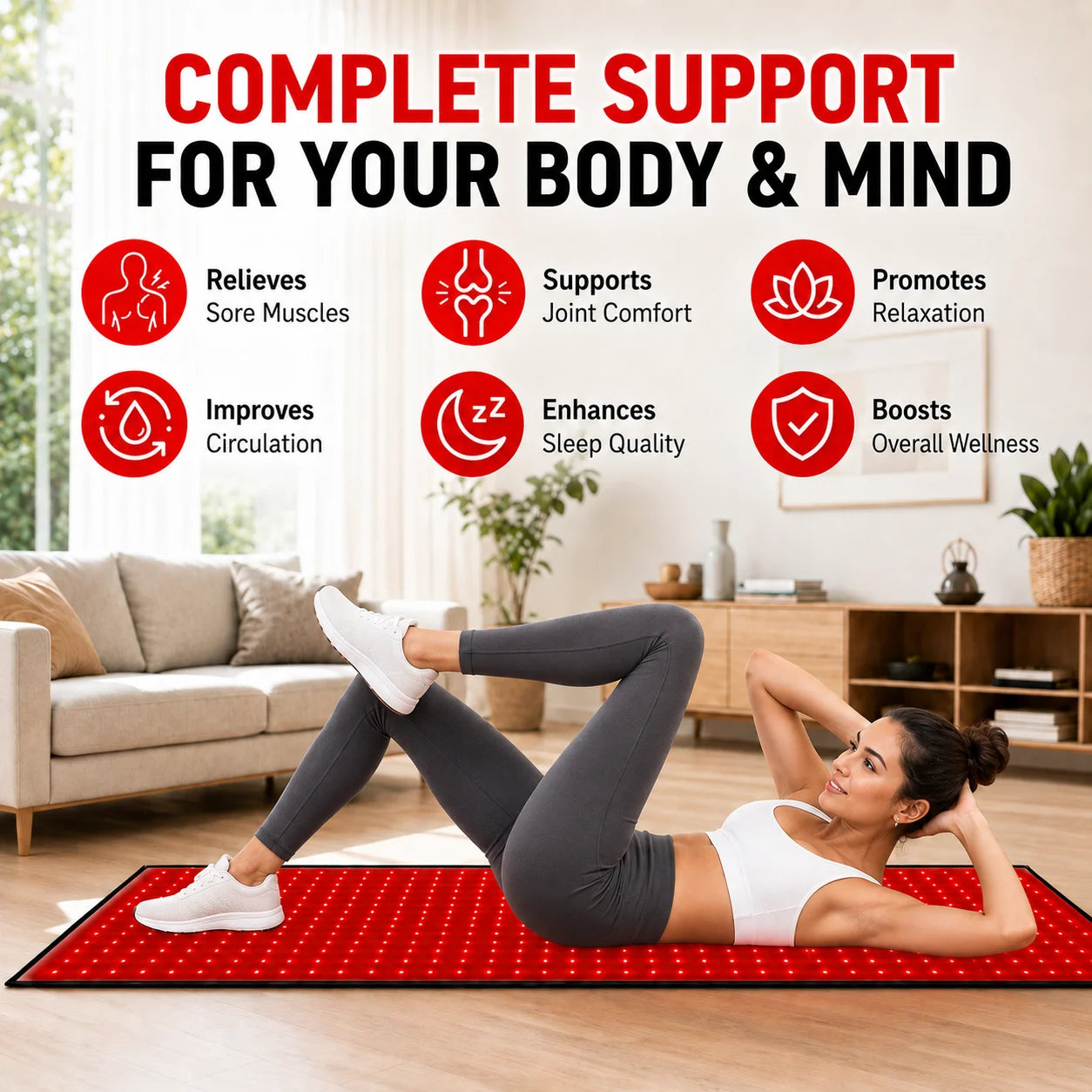 Red Light Therapy Mat 660nm 850nm With Adjustable Timer Setting